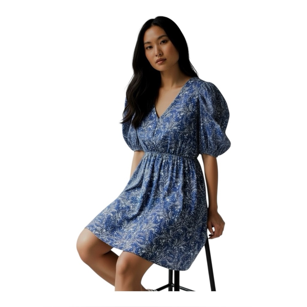 Lucy Paris Lucraissa Puff SleeveV-Neck Tiered Dress